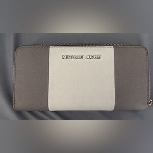 Michael Kors Gray and White Wallet